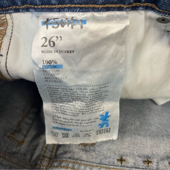 Ksubi Rollin Out Denim Cut Off Shorts In Jinx Women's Size 26 - Picture 6 of 8